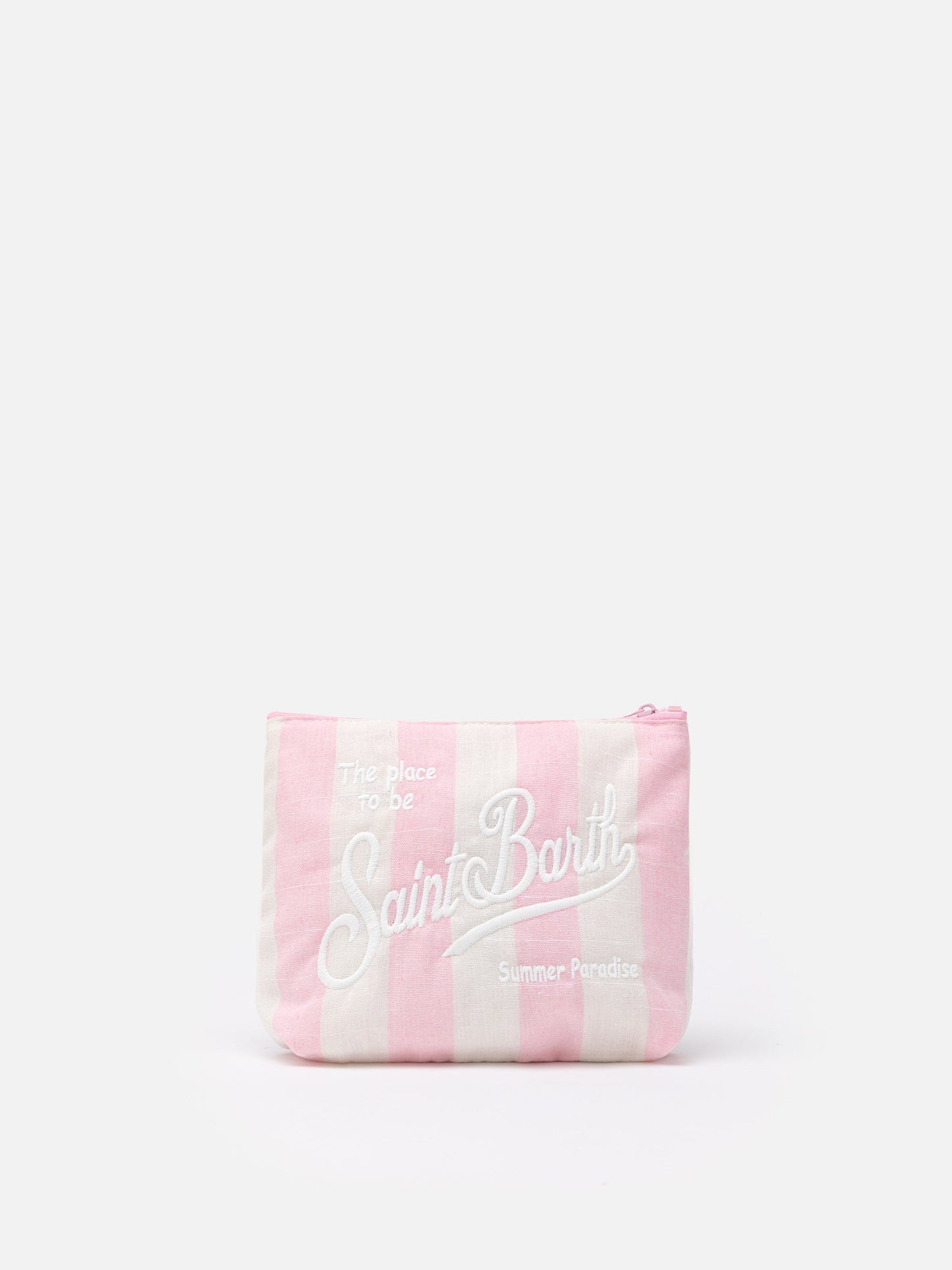 Aline Soft cotton linen pochette with striped print - MC2 Saint Barth