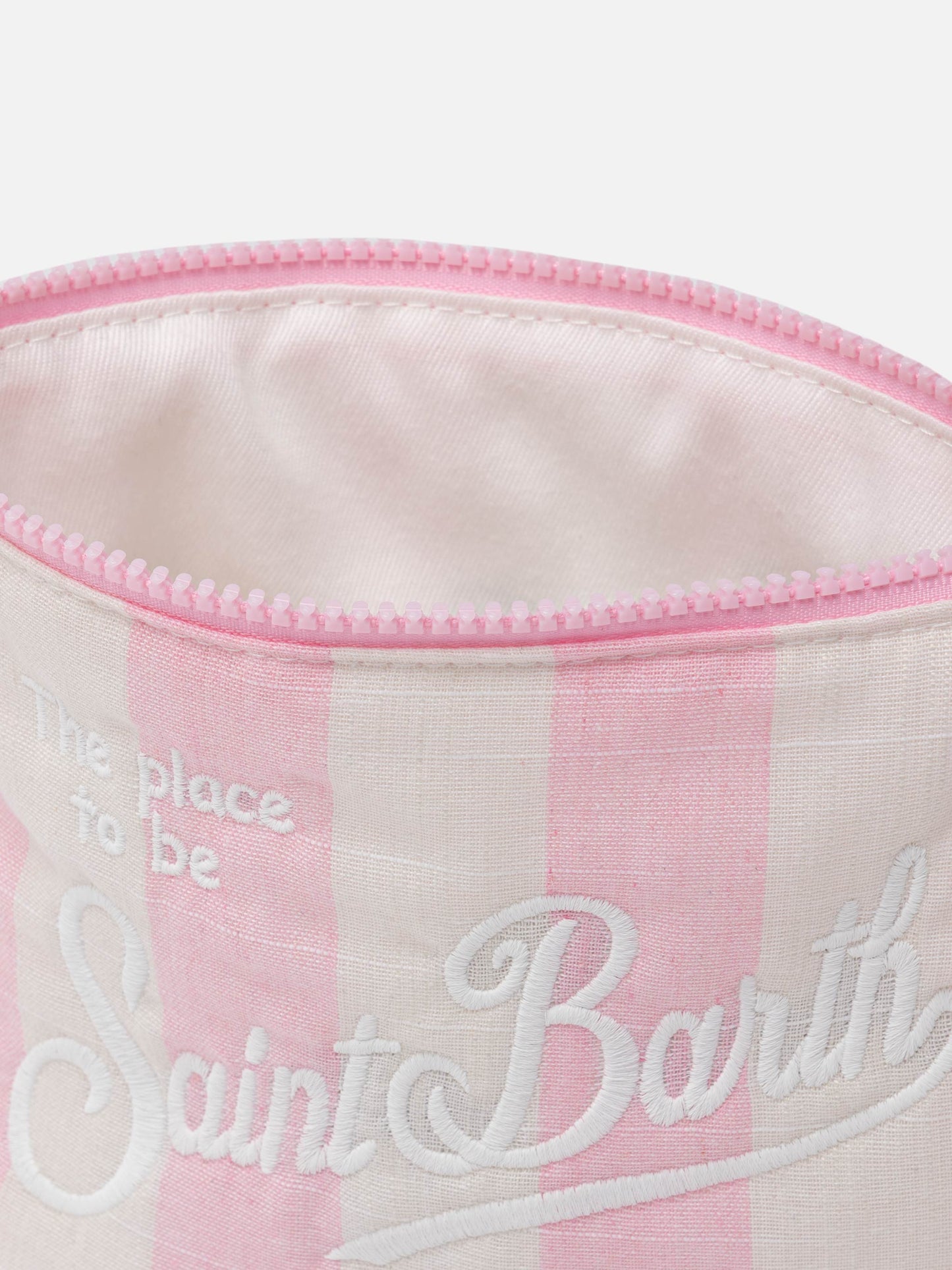 Aline Soft cotton linen pochette with striped print - MC2 Saint Barth