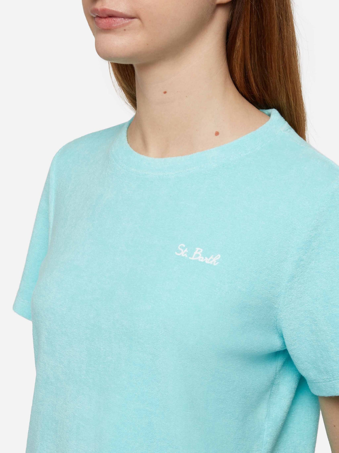 Water green terry cotton t-shirt Aleja