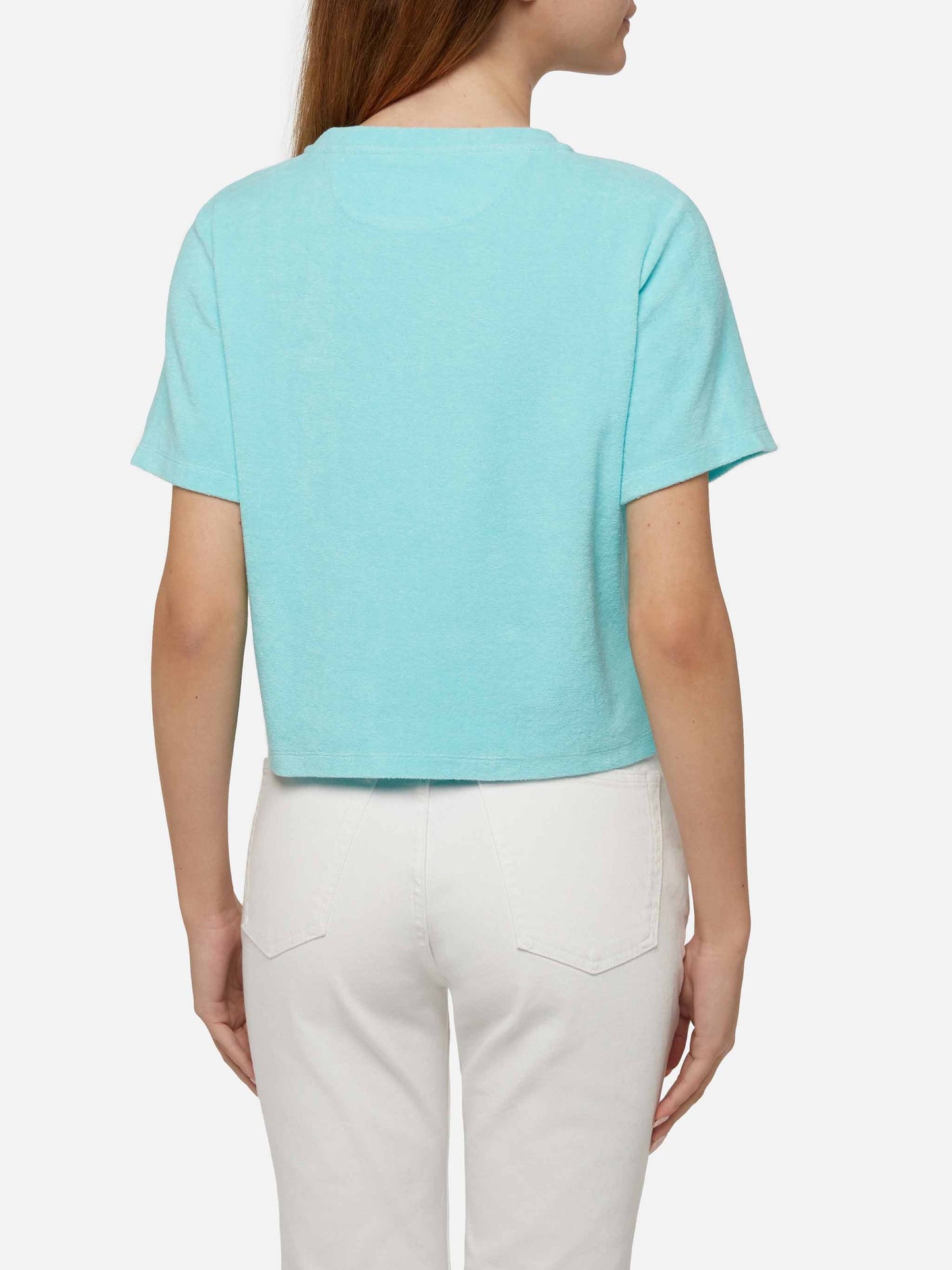 Water green terry cotton t-shirt Aleja