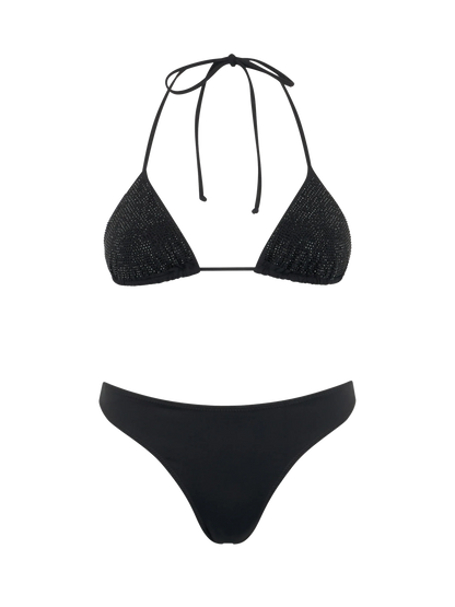 Woman black triangle bikini Annabelle Naomi with rhinestones