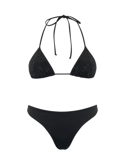 Woman black triangle bikini Annabelle Naomi with rhinestones