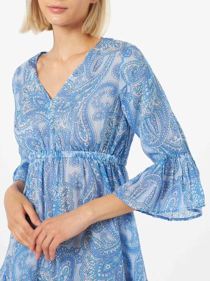 Woman linen paisly short dress April
