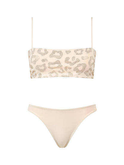 Woman animalier bandeau bikini Athena Naomi with rhinestones
