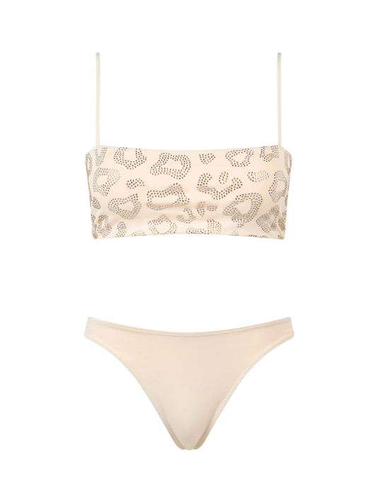 Woman animalier bandeau bikini Athena Naomi with rhinestones