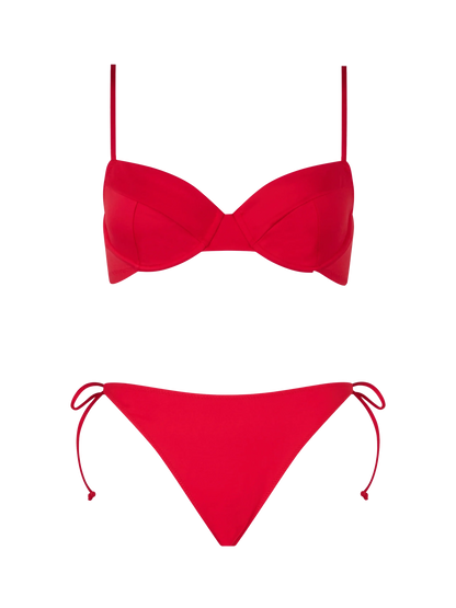 Woman red underwired bralette bikini Bea Virgo