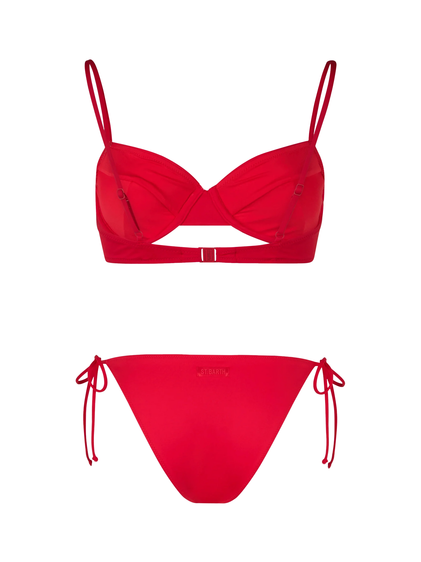 Woman red underwired bralette bikini Bea Virgo