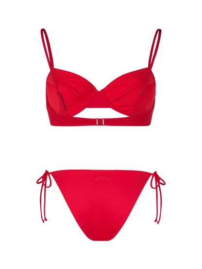 Woman red underwired bralette bikini Bea Virgo
