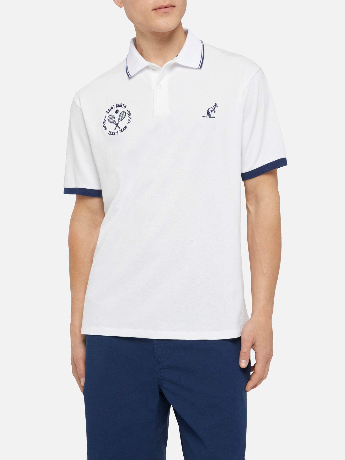 Man white cotton piquet polo shirt Beverly Hills | AUSTRALIAN BRAND SPECIAL EDITION