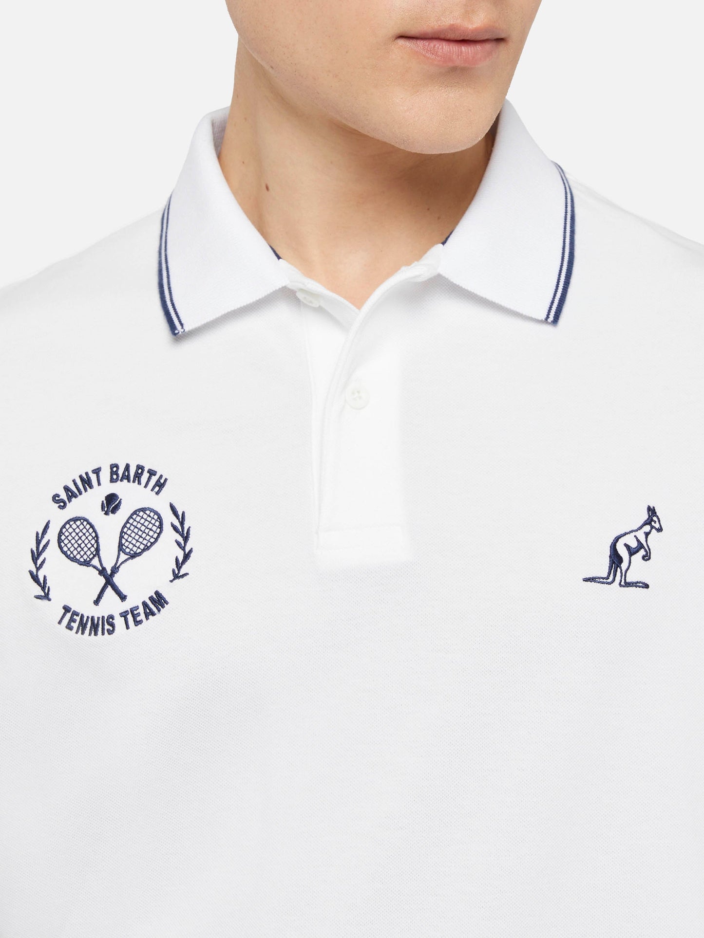 Man white cotton piquet polo shirt Beverly Hills | AUSTRALIAN BRAND SPECIAL EDITION
