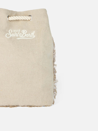 Beige boat linen backpack - MC2 Saint Barth