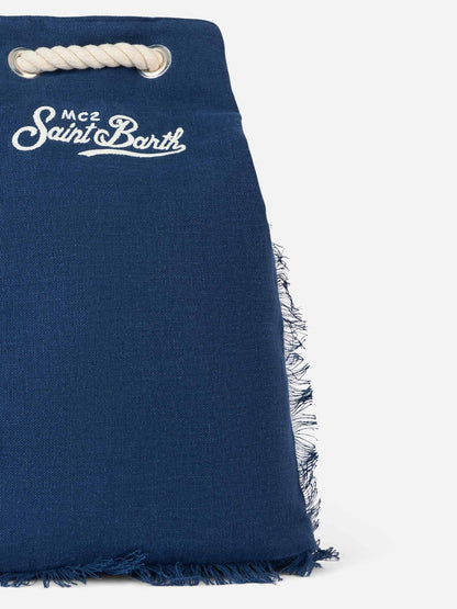 Blue boat linen backpack - MC2 Saint Barth