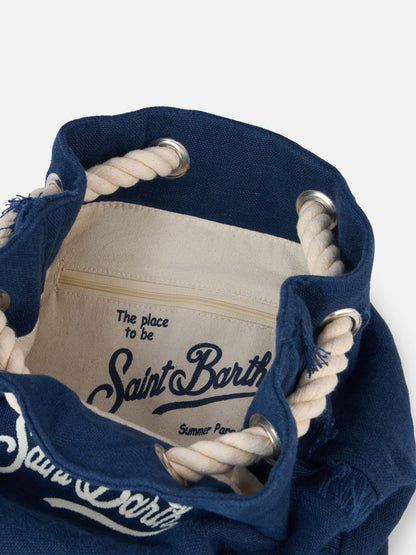 Blue boat linen backpack - MC2 Saint Barth
