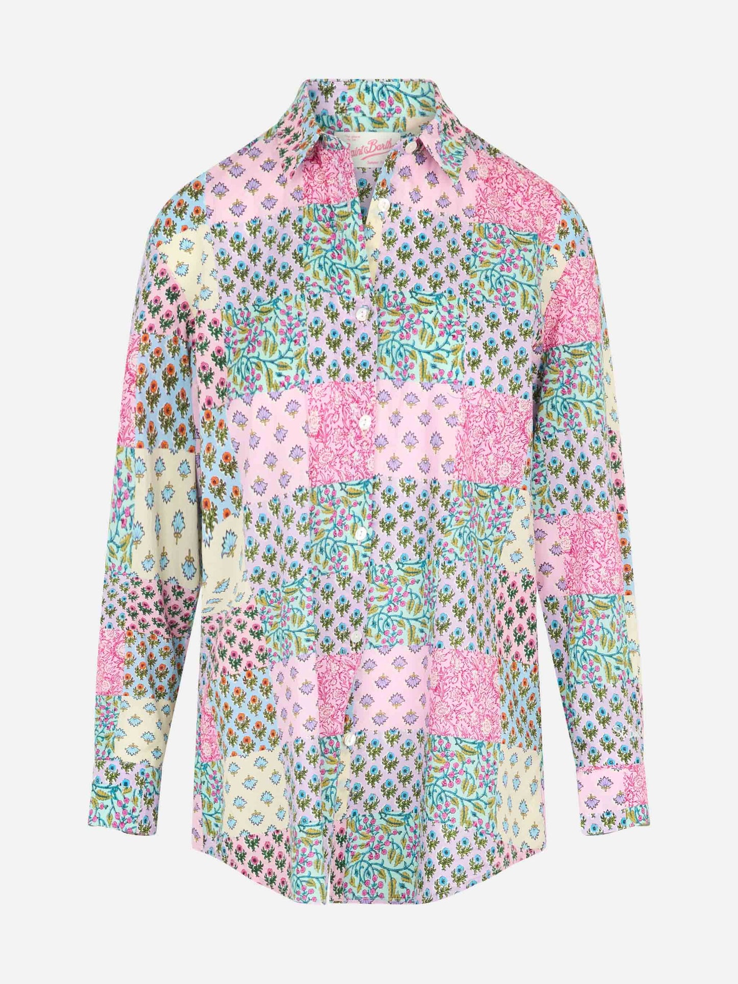 Woman cotton shirt Brigitte with flower print
