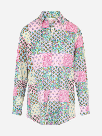 Woman cotton shirt Brigitte with flower print