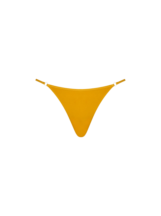 Woman ochre yellow cheeky swim briefs Jodene