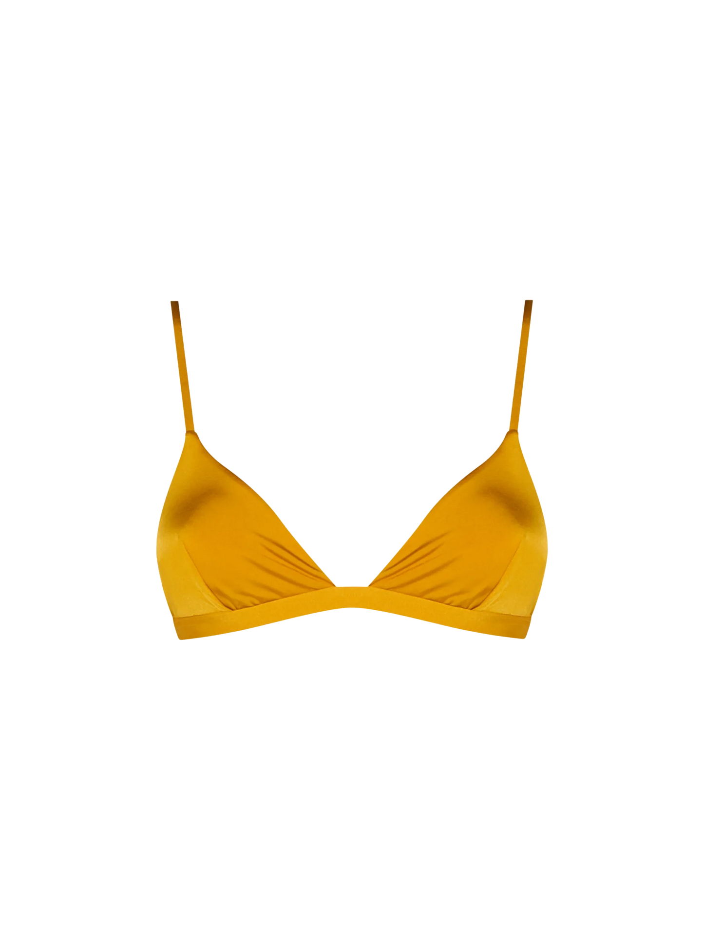 Woman ochre yellow triangle top swimsuit Brooke