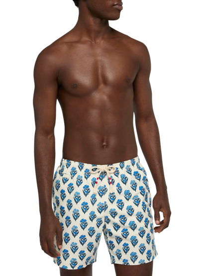 Mid-length swim-shorts Caprese with flower print