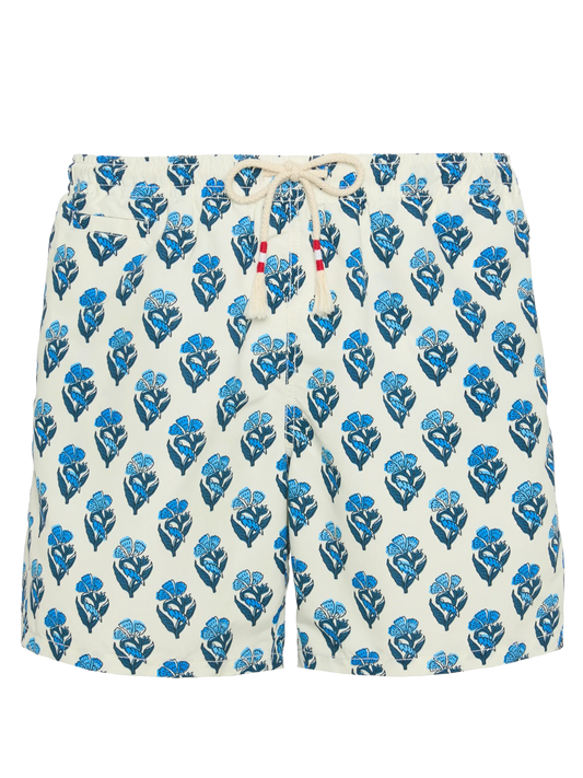 Mid-length swim-shorts Caprese with flower print