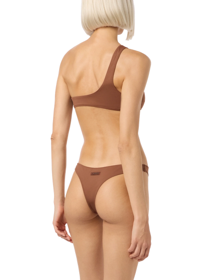 Woman brown cheeky swim briefs Naomi