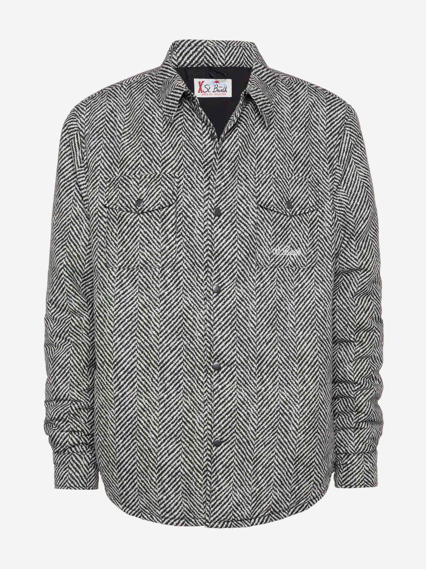 Technic fabric overshirt Chalet with herringbone print