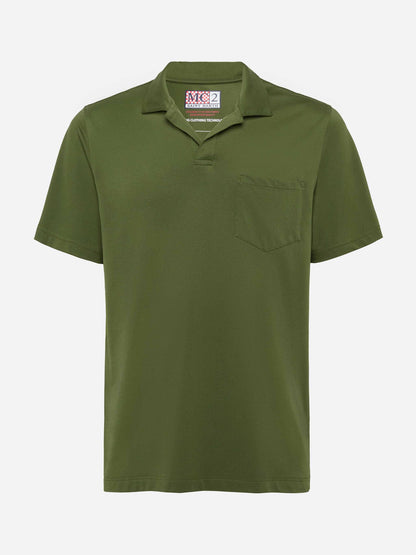 Military green technical piquet polo shirt Camber