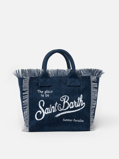 Indigo cotton canvas Colette handbag - MC2 Saint Barth