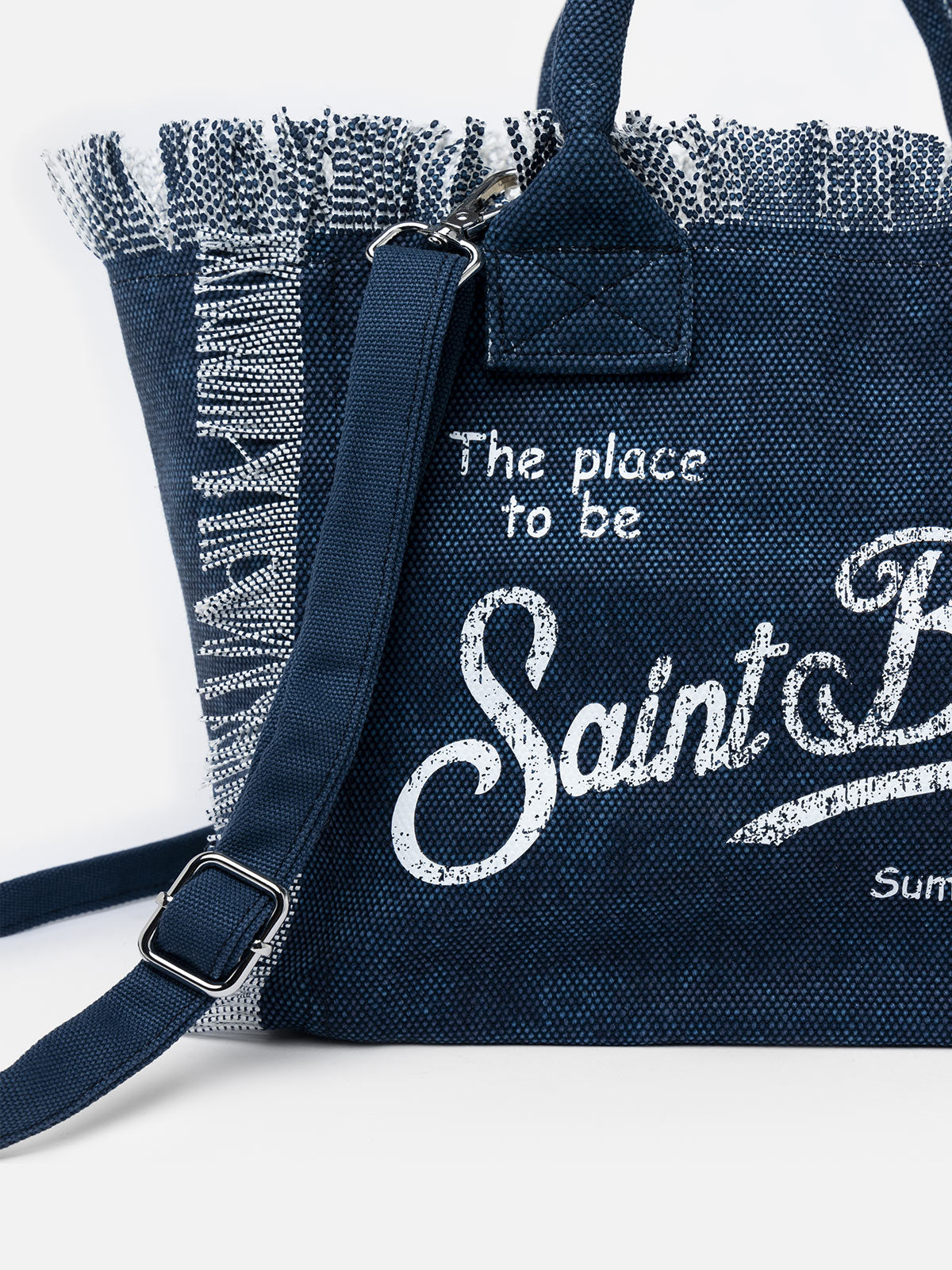 Indigo cotton canvas Colette handbag - MC2 Saint Barth
