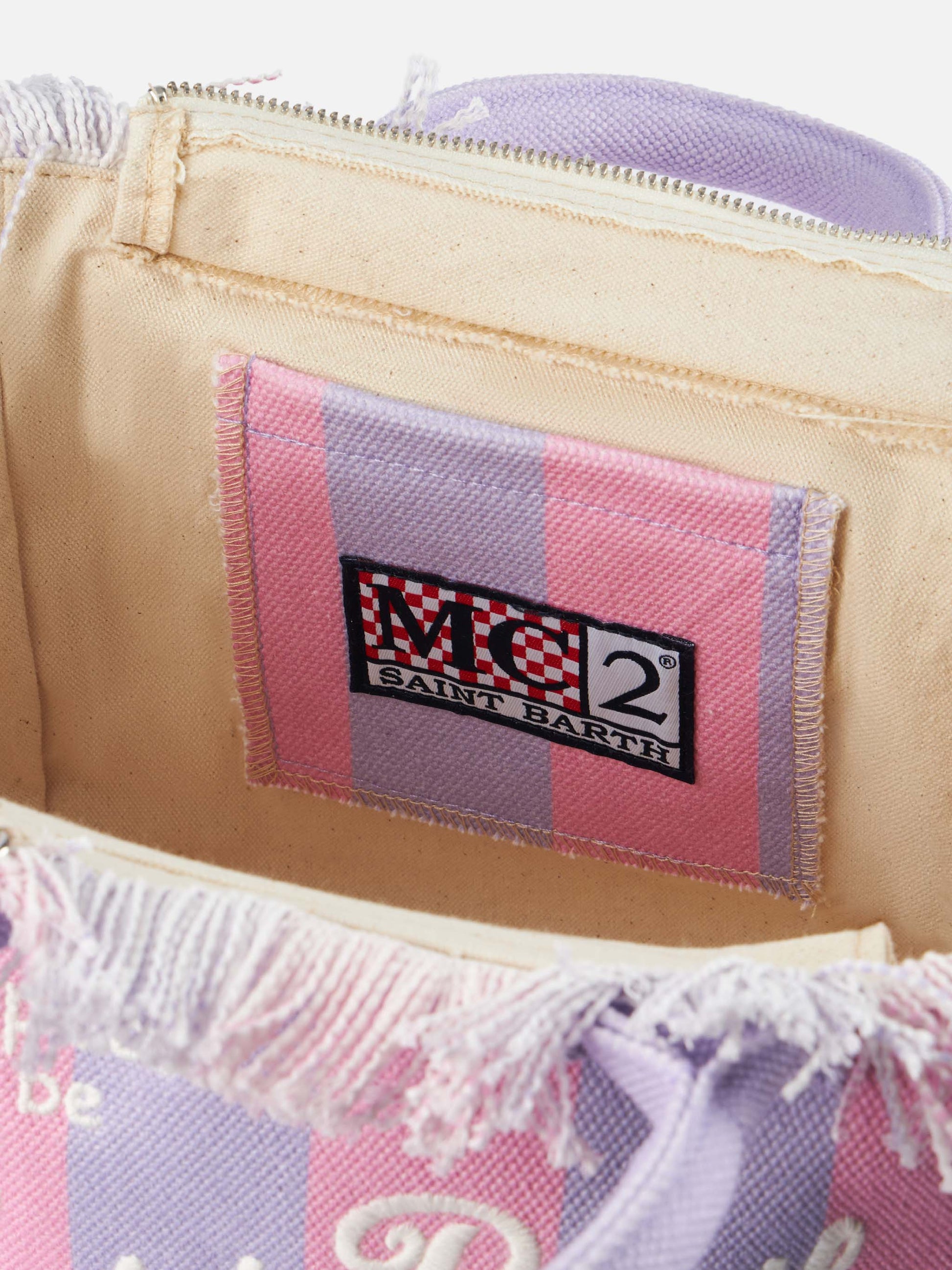 Striped cotton canvas Colette handbag - MC2 Saint Barth