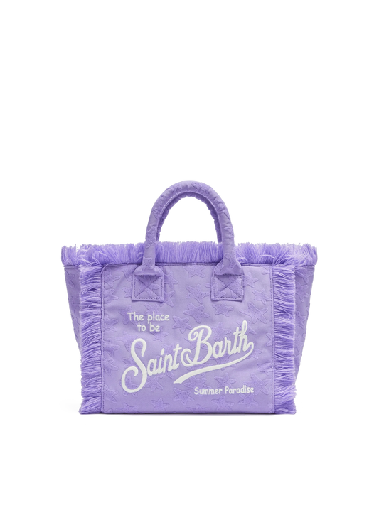 Colette Sponge lilac stars embossed terry handbag - MC2 Saint Barth