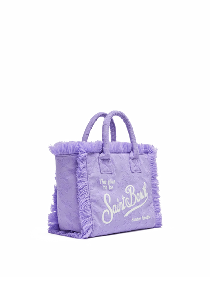 Colette Sponge lilac stars embossed terry handbag - MC2 Saint Barth