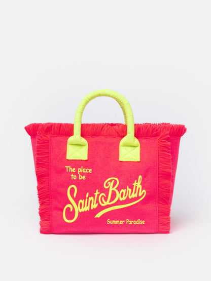 Fluo pink terry embossed Colette Sponge handbag - MC2 Saint Barth