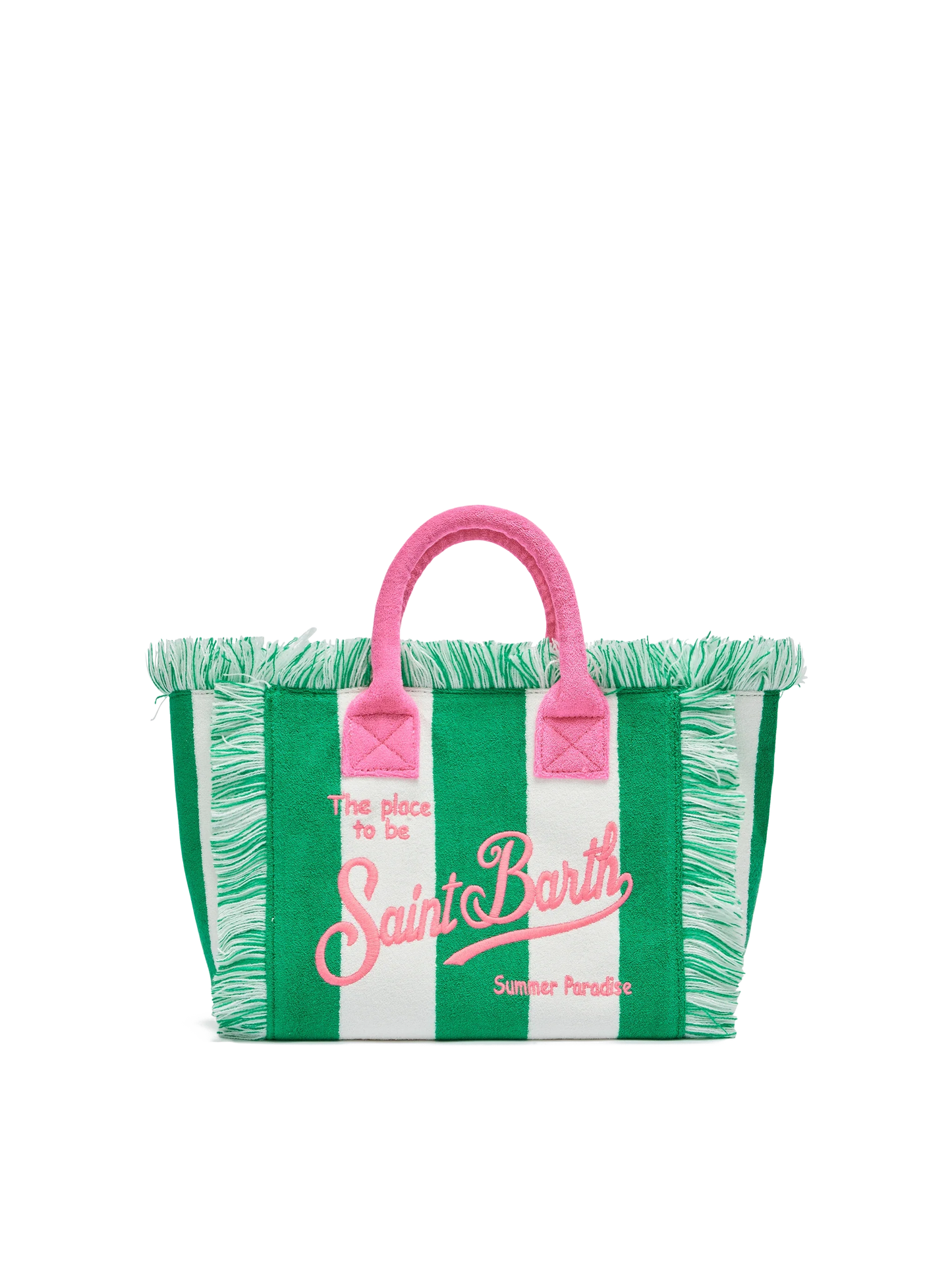 Colette Sponge green striped terry handbag - MC2 Saint Barth