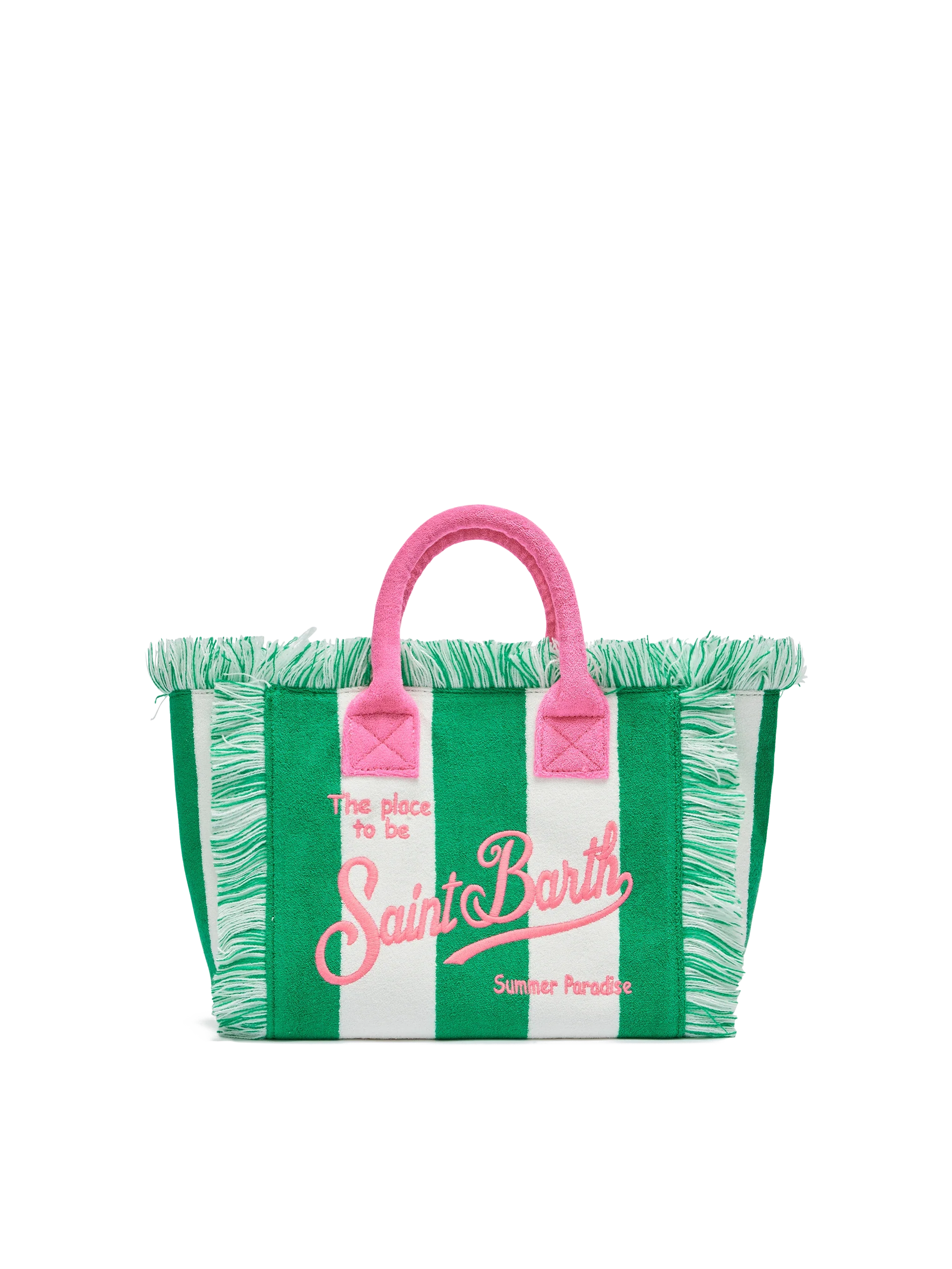 Colette Sponge green striped terry handbag - MC2 Saint Barth