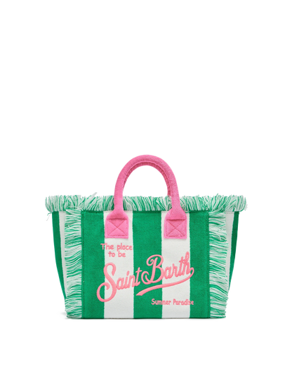 Colette Sponge green striped terry handbag - MC2 Saint Barth