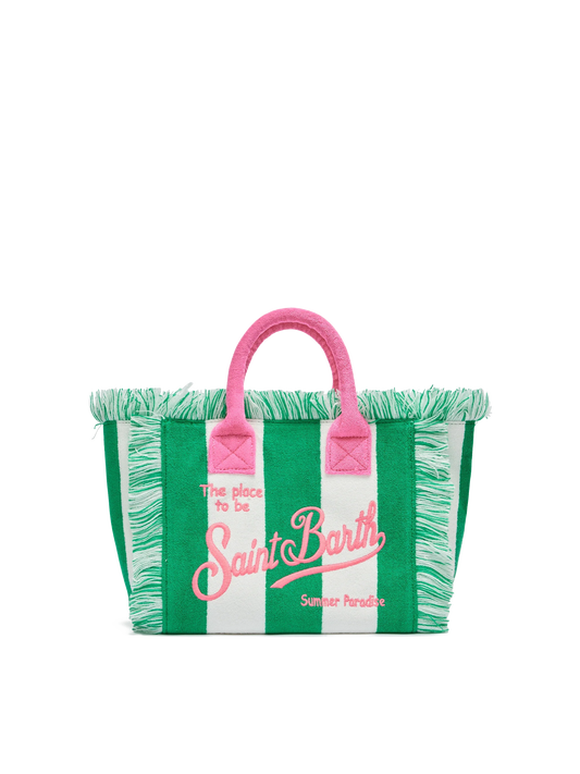 Colette Sponge green striped terry handbag - MC2 Saint Barth