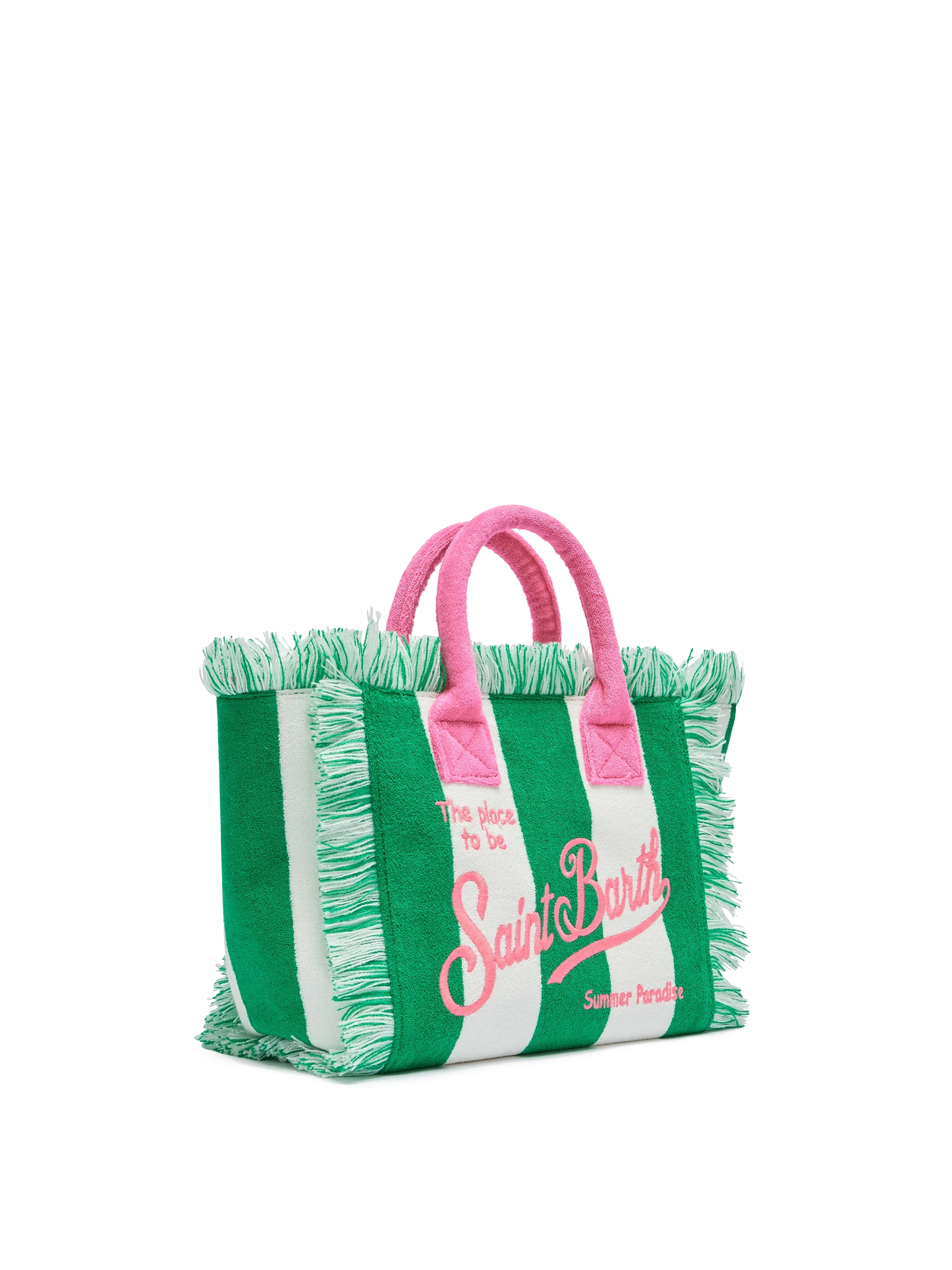 Colette Sponge green striped terry handbag - MC2 Saint Barth