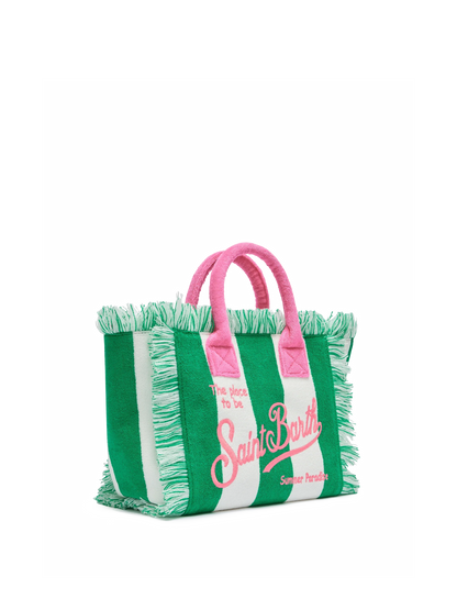 Colette Sponge green striped terry handbag - MC2 Saint Barth