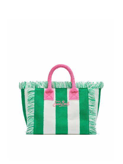 Colette Sponge green striped terry handbag - MC2 Saint Barth