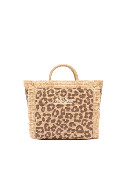 Colette Straw effect handbag with animalier print - MC2 Saint Barth