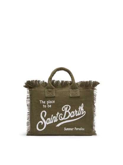 Colette linen military green handbag - MC2 Saint Barth