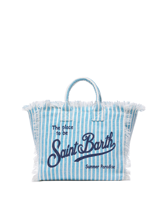 Colette linen handbag with striped print - MC2 Saint Barth