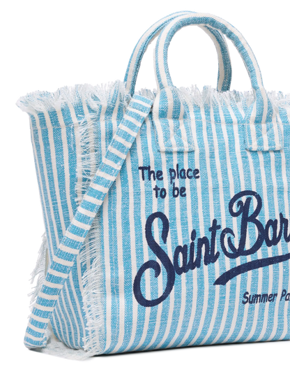 Colette linen handbag with striped print - MC2 Saint Barth