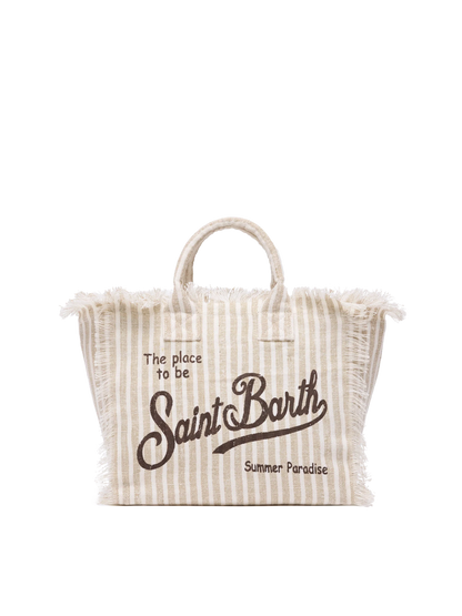 Colette linen handbag with striped print - MC2 Saint Barth
