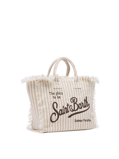 Colette linen handbag with striped print - MC2 Saint Barth