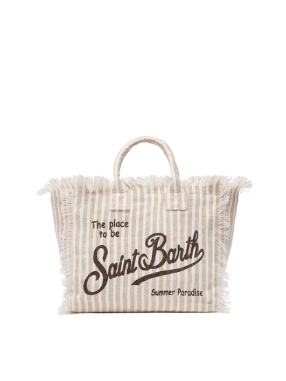 Colette linen handbag with striped print - MC2 Saint Barth