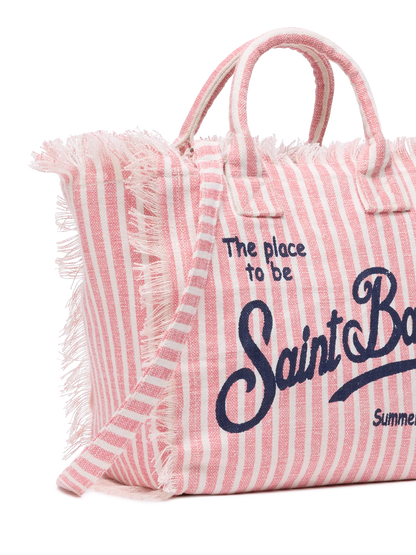 Colette linen handbag with striped print - MC2 Saint Barth
