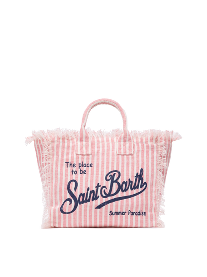 Colette linen handbag with striped print - MC2 Saint Barth