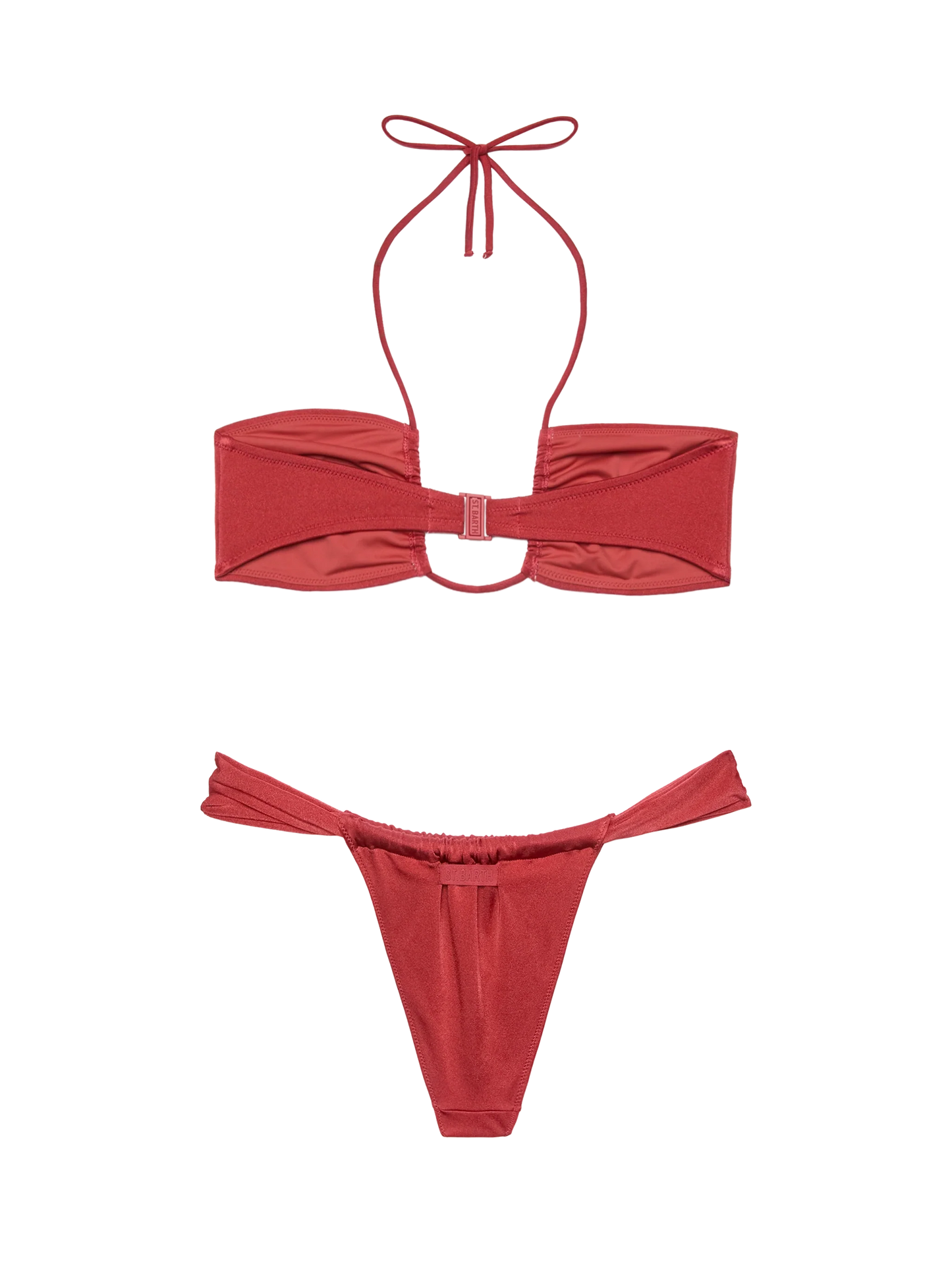 Noelle shimmer brick red cheekiest swim briefs - Dahlia shimmer brick red bandeau top