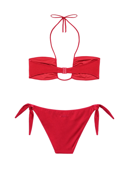 Shimmer brick red bandeau bikini Dhalia Yali